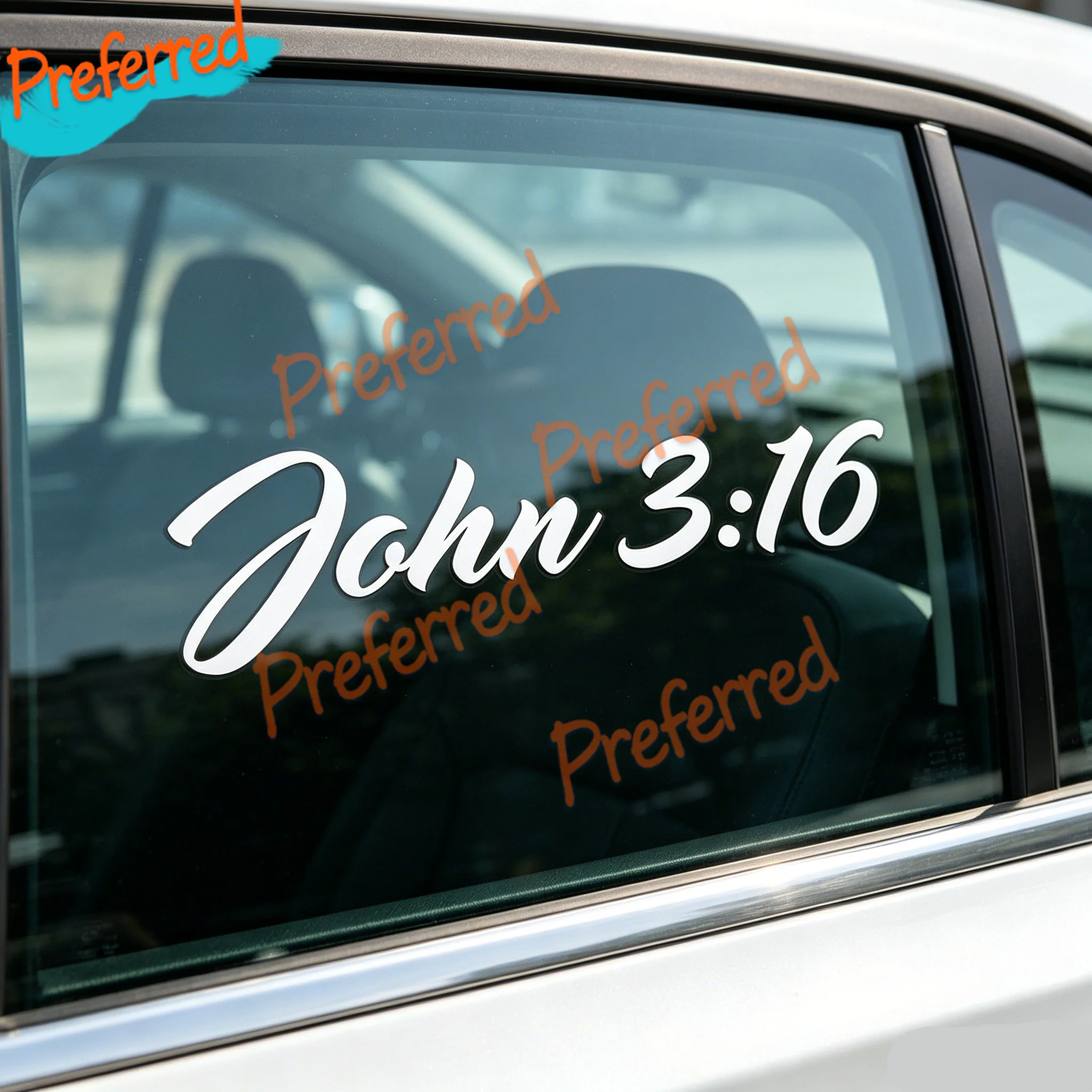 2 X John 3:16 Vinyl Decal Stickers for Cars, Trucks, Rear Windows, Walls, Bumpers, Jesus Gospel -No Background