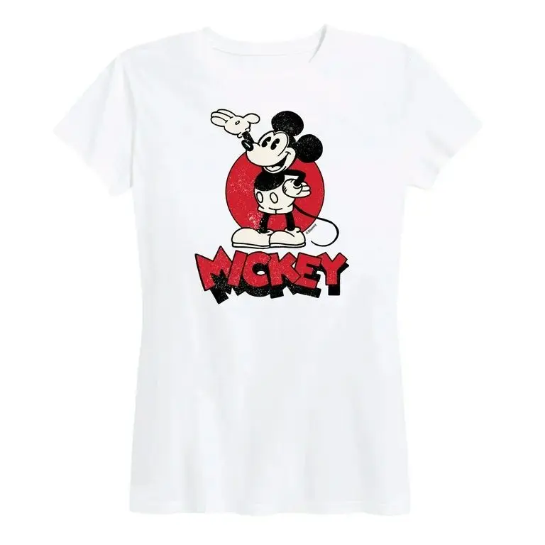 

Men and Women with The Model of Loose and Comfortable Leisure Mickey Minnie Animation Printing Design Cotton T-shirts