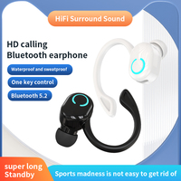 VAORLO Bluetooth 5.2 Earphone Waterproof Wireless Headphone With Mic Mini Ear Hooks HiFi Stereo Music Sport Earbuds For Phone