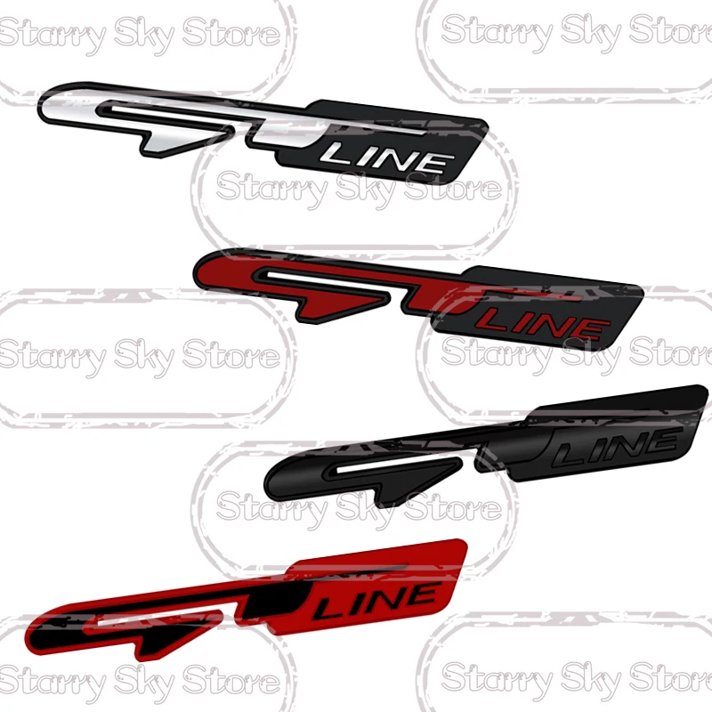 1x GT LINE Grille Emblem Car Metal Badge Logo Body Decals Rear Sticker For Rio Picanto Ceed Forte Optima Sedona Cadenza K5