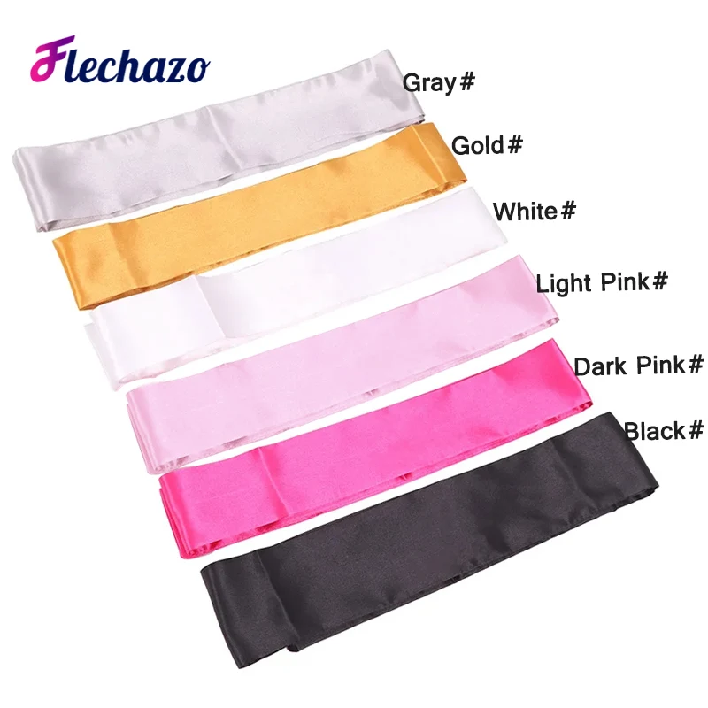 LOGO Custom Satin Edge Scarf Scarves For Women's Hair 20Pcs Wholesale Satin Headband Silky Long Edges Wrapping Scarves