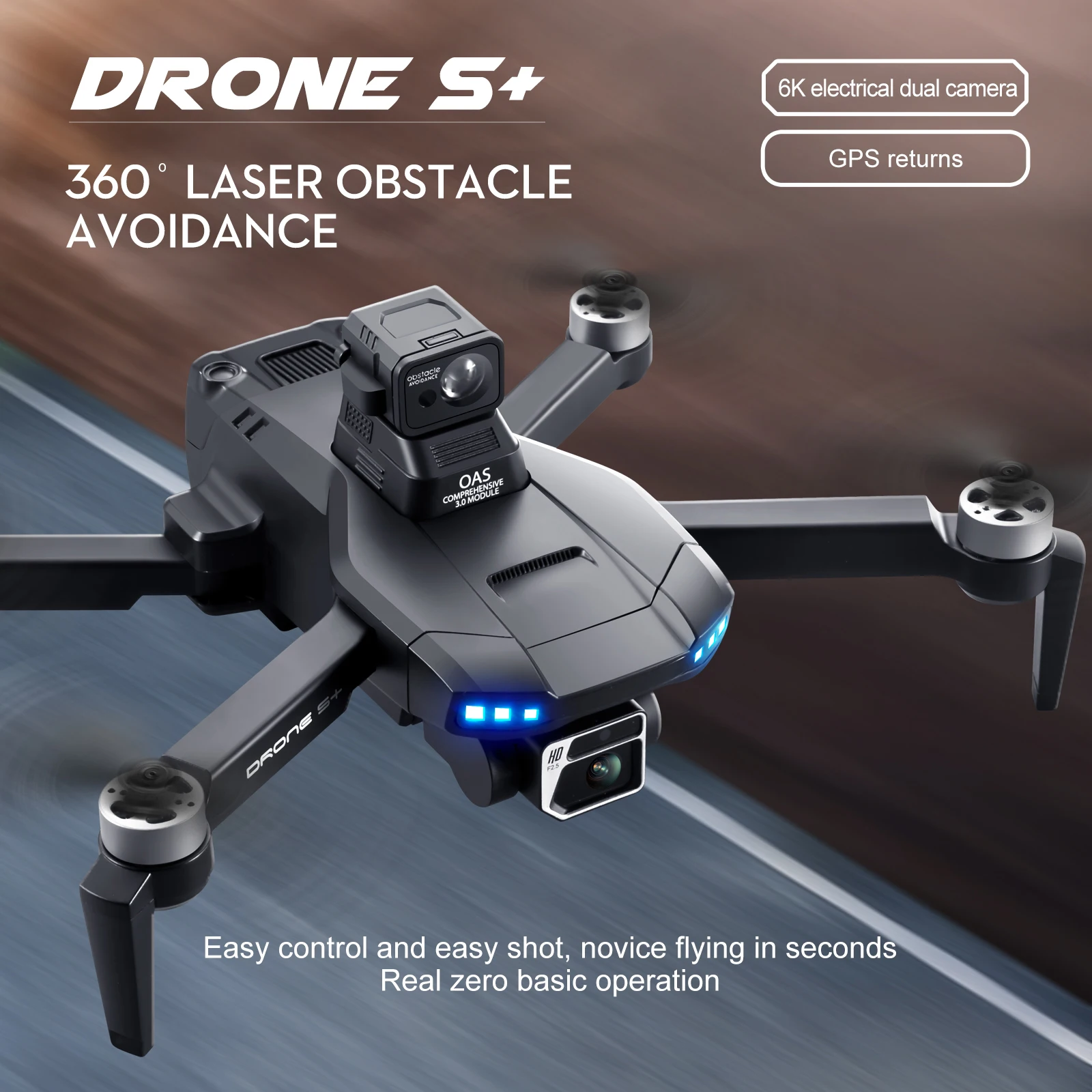 6K electrically adjustable dual camera HD aerial drone GPS precise positioning aircraft 360 ° laser obstacle avoidance brushless