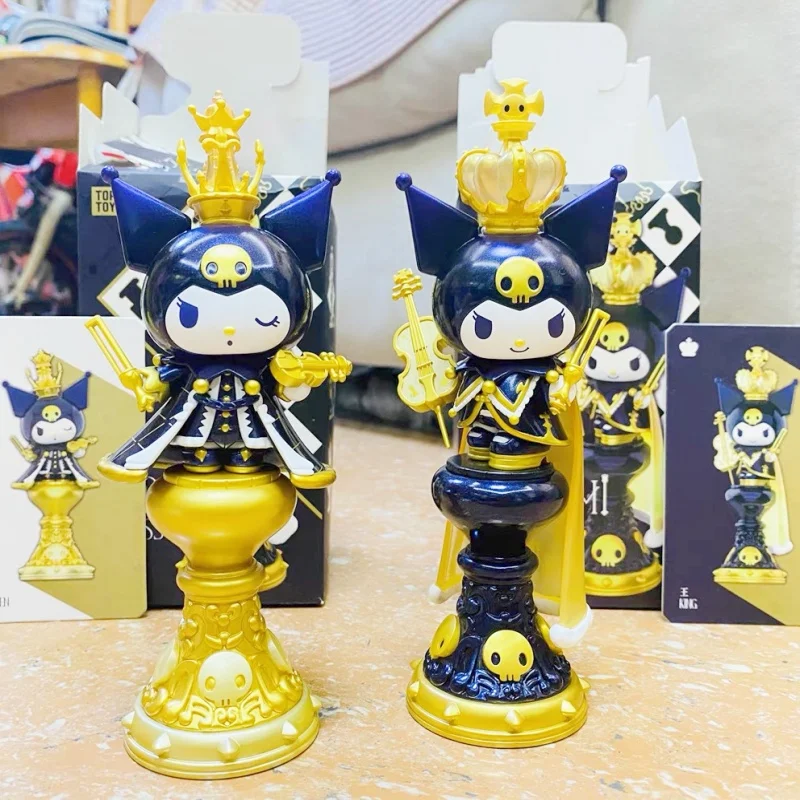 

Genuine Sanrio Anime Figures Kuromi Series Kuromi Chess Dolls Mystery Box Cute Room Ornaments Girls Birthday Gift Toy