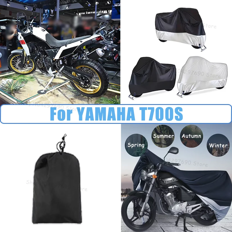210D Oxford Motorcycle Cover Waterproof All Season UV Protection For YAMAHA T700S Anti-Tear Windproof Motorbike Cover