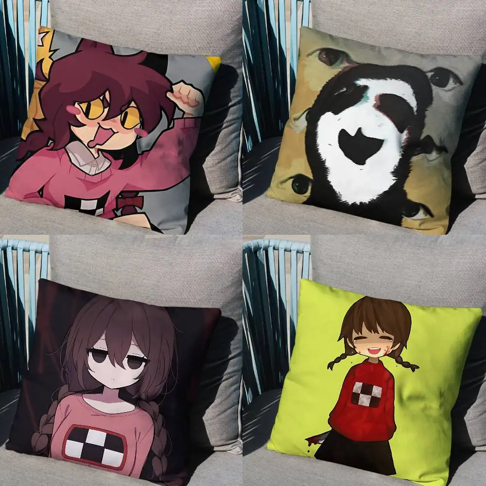 

game Yume Nikki Uboa Madotsuki Print Throw Pillow Cover 45×45cm Square Cushion Case for Living Room Bedroom Decor