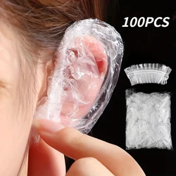 100PCS Elastic Waterproof Disposable Ear Covers for Shower Hair Dye Shower Bathing Ear Protector Caps Spa  Hair Salon