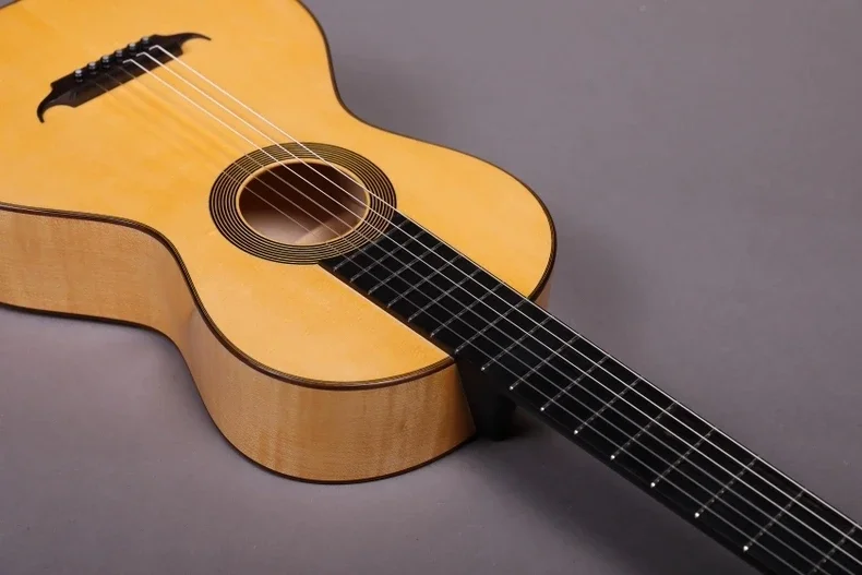 High-Gloss Vintage Classical Acoustic Guitar  Small Size Solid Top with Flamed Maple Back/Side High Quality Product