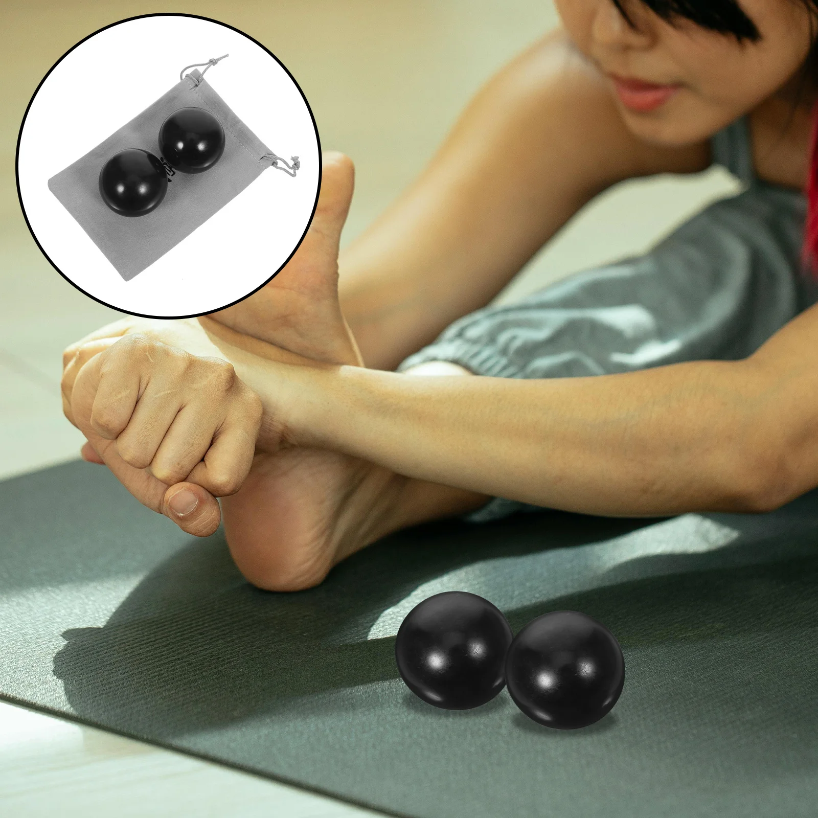 

2 шт. шарики Baoding, китайский натуральный камень, мячи для упражнений для рук, массажный усилитель для рук, тренажер для пальцев, портативный чехол для хранения