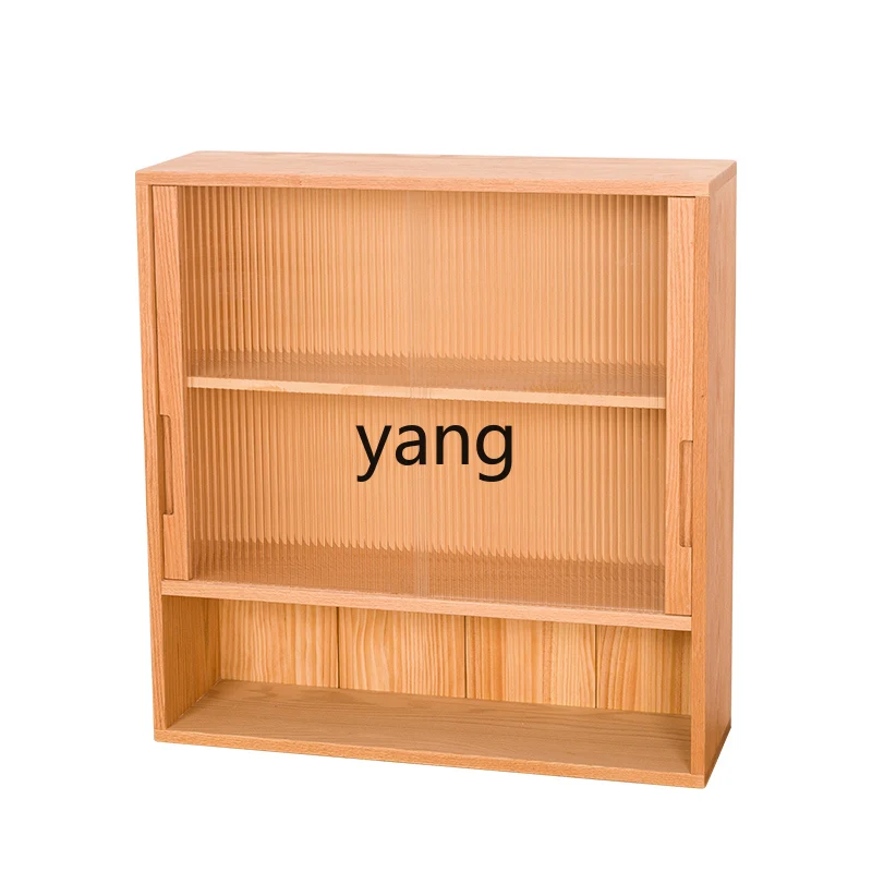 CX all solid wood light luxury simple modern tea cabinet red oak glass sliding door wine cabinet