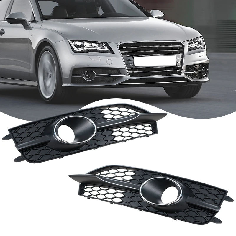 For Audi A7 S7 SLine 2011 2012 2013 2014 Fog lamp Mask Grille Front Bumper Fog Light Cover Frame 4G0807681E9B9 4G0807682K01C