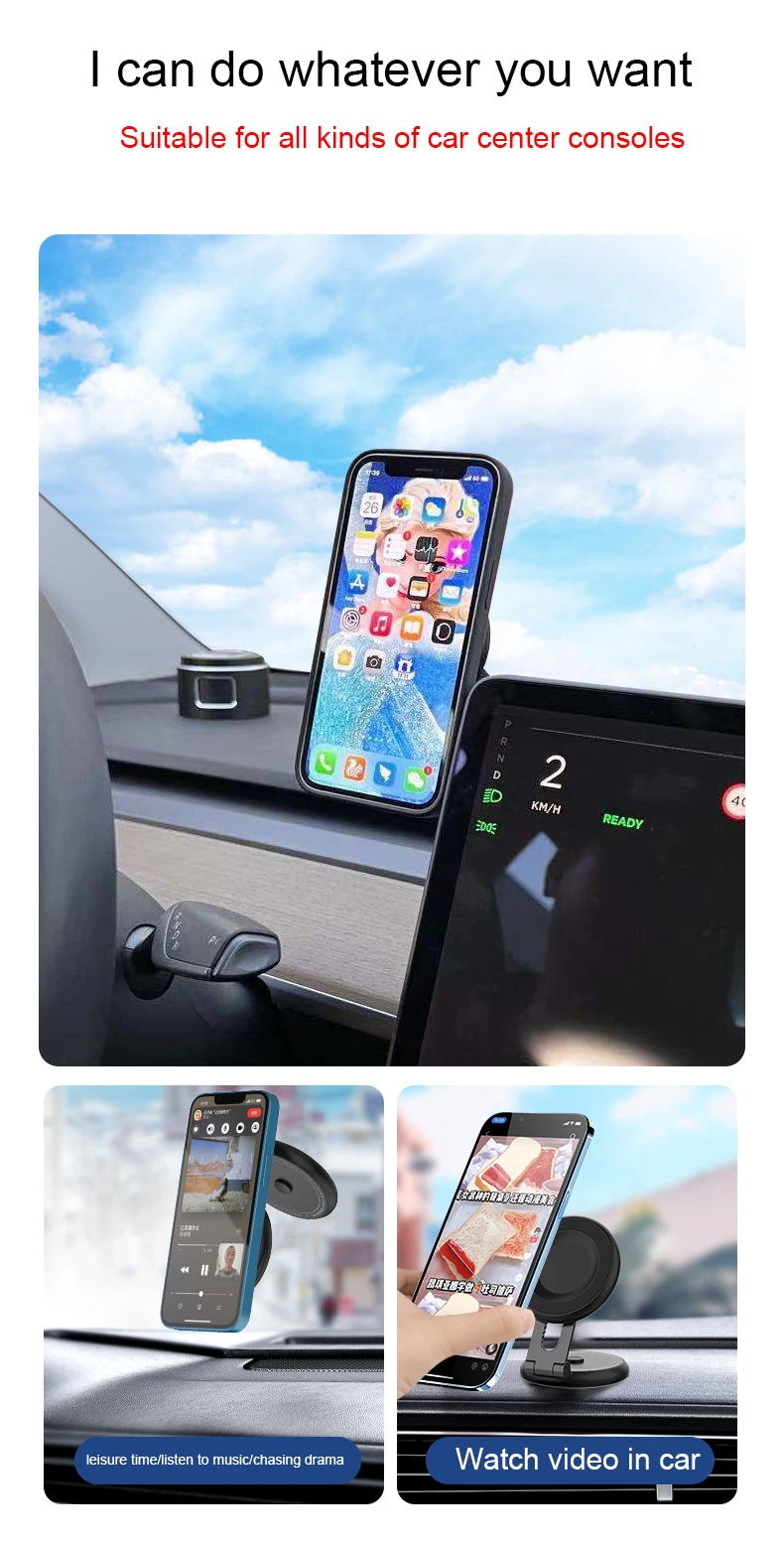 Versteckter magnetischer Autotelefonhalter für Tesla Model 3Y, mobiler Ständer, magnetische Unterstützung, Handyhalterung, Magsafe-Halterung – Detail 7