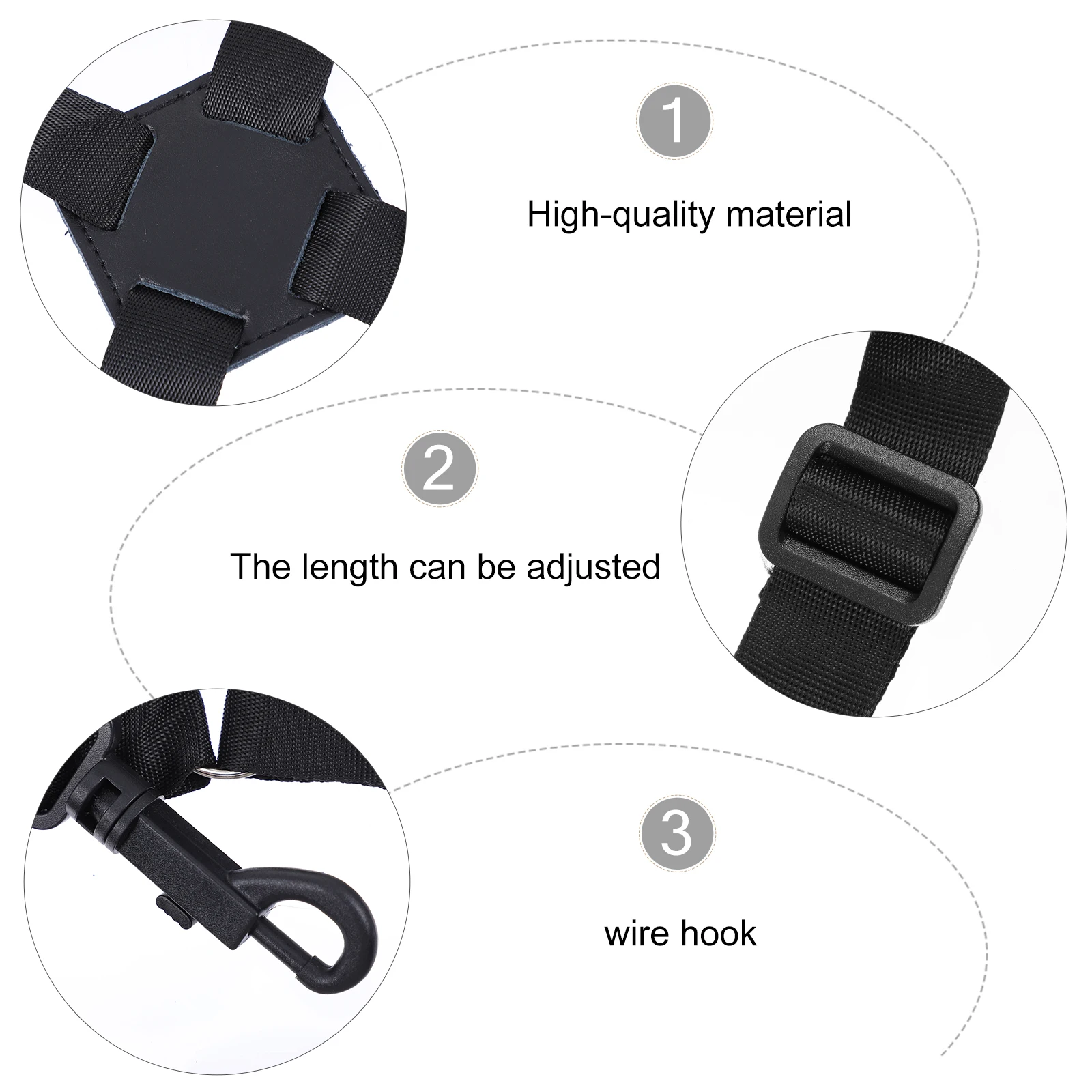 

Saxophone Strap Adjustable Comfortable Shoulder Belt Black Open Straps Universal Sax Harness Durability Quality Accessories