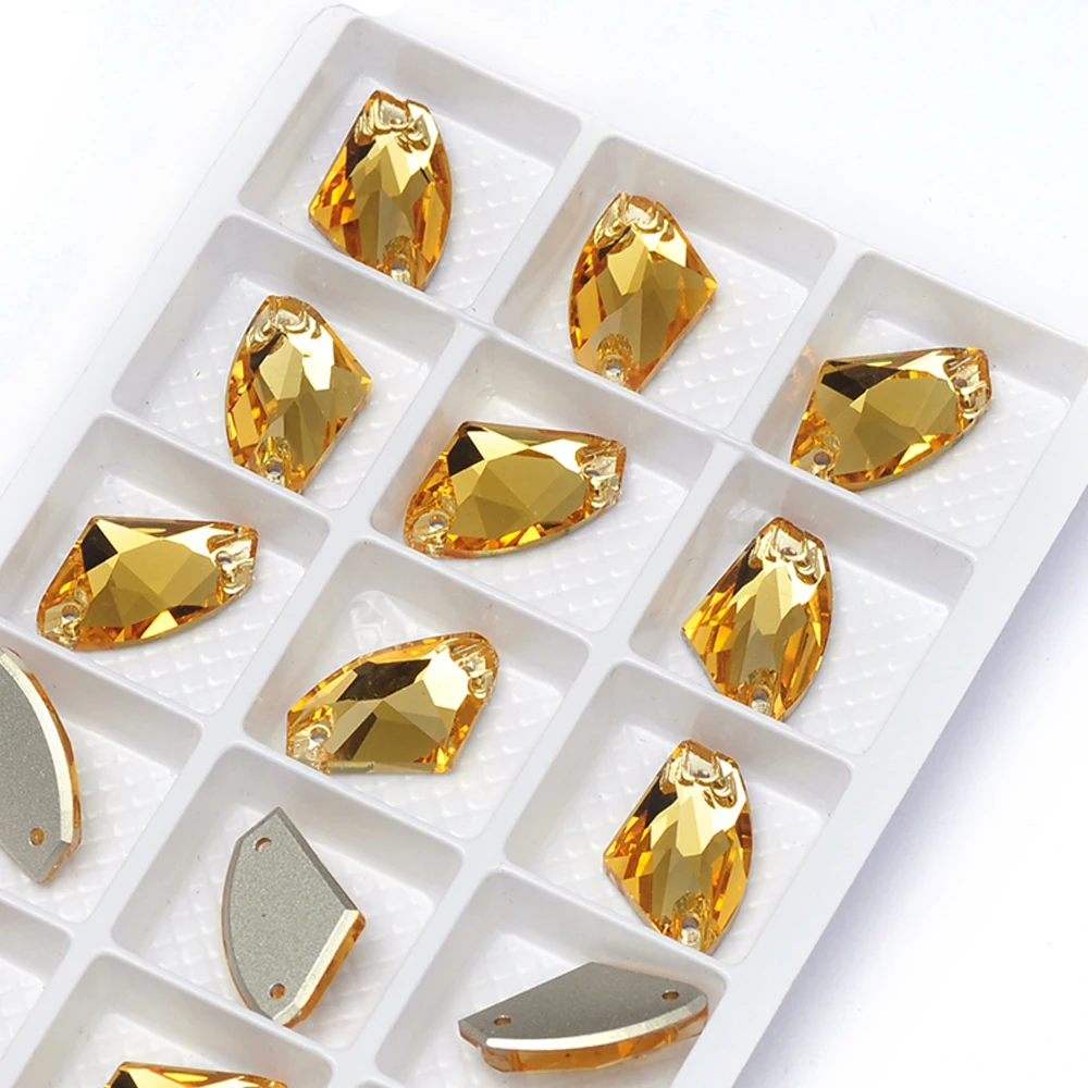 PUBRILEX Helltopas Flache Rückseite Näh-Glassteine DIY-Bastelzubehör Aufgenähte Kristalle Strass für Handarbeiten, Taschen, Kleidungsdekorationen – Detail 7