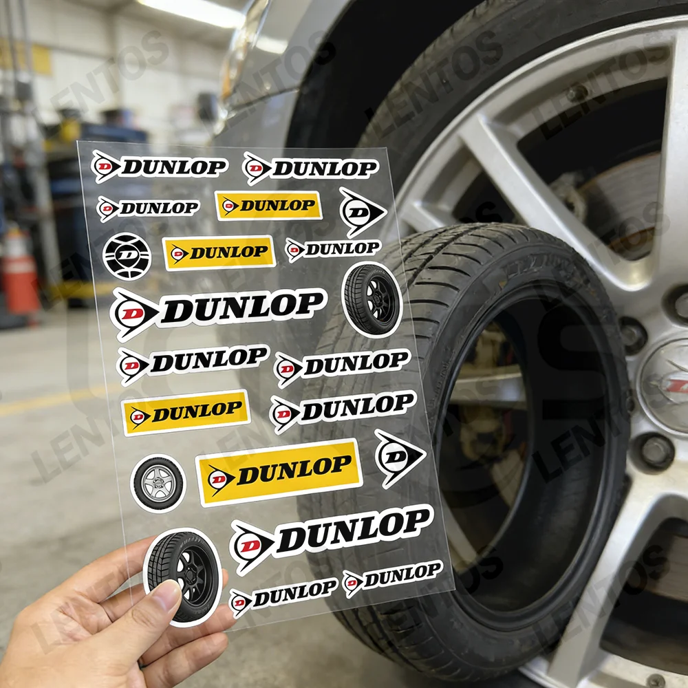 

For dunlop Waterproof Reflective Motorbike Stickers Easy Peel Removable Decals for Motorcycle Car