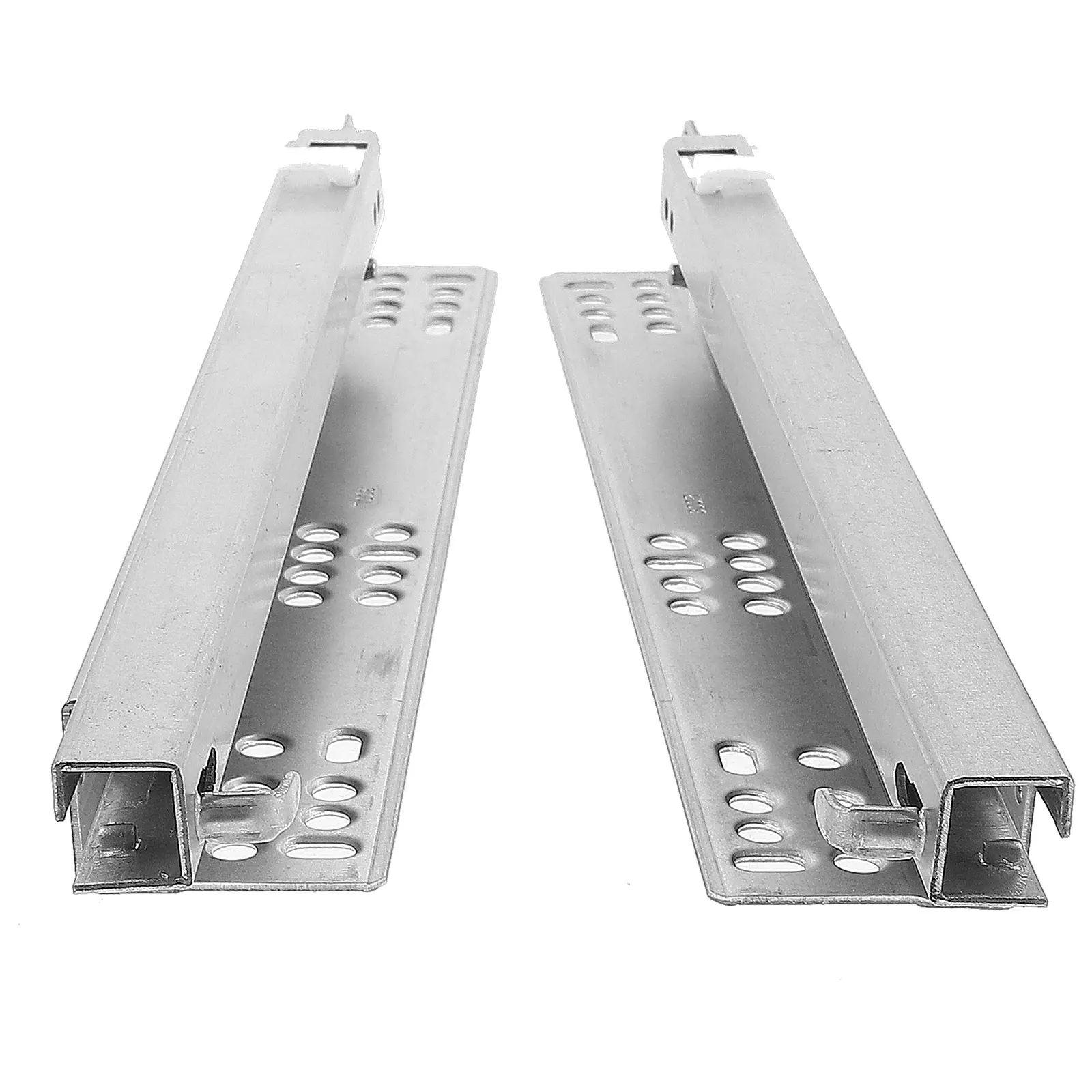 

2Pcs Hidden Buffer Stainless Steel Bottom Mount Drawer Slides Silent Smooth Full Extension Slide Rails Cabinet Drawer