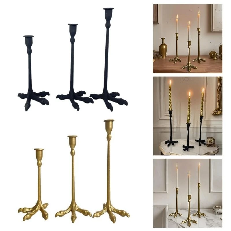 

92MF Retro Metal Candlestick Holder с когтями дизайна подсвечника для обеденного стола
