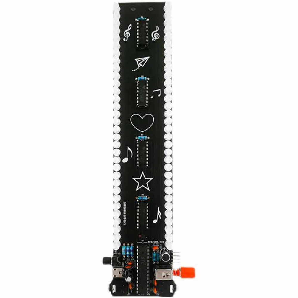 Kit electrónico de espectro de música LED con Control de sonido, bricolaje, 32 segmentos RGB, 4 efectos espectrales, práctica de soldadura DIY, interfaz USB de 5V CC