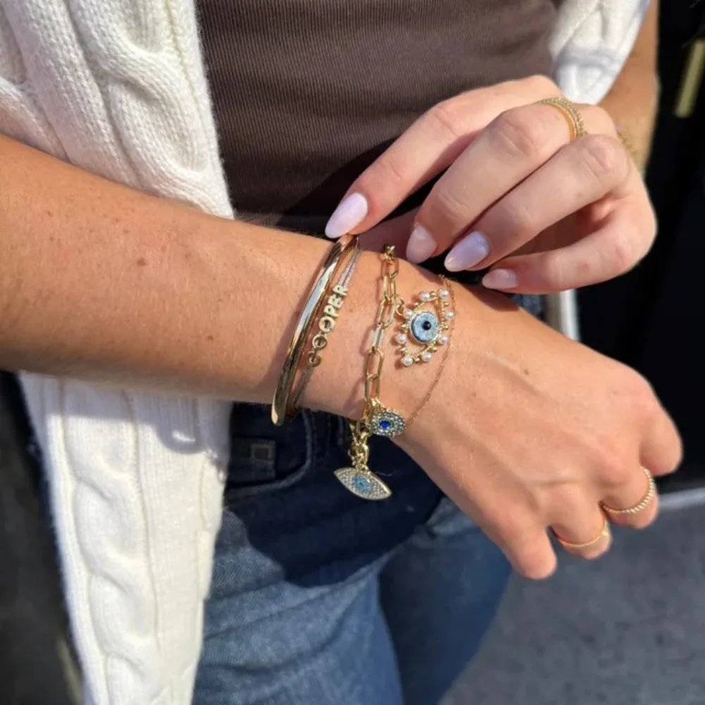 

Новый турецкий браслет с оберегом от сглаза для женщин, из металлического сплава, с искусственным жемчугом, разноцветными цирконами, элегантное модное украшение на запястье, подарок.