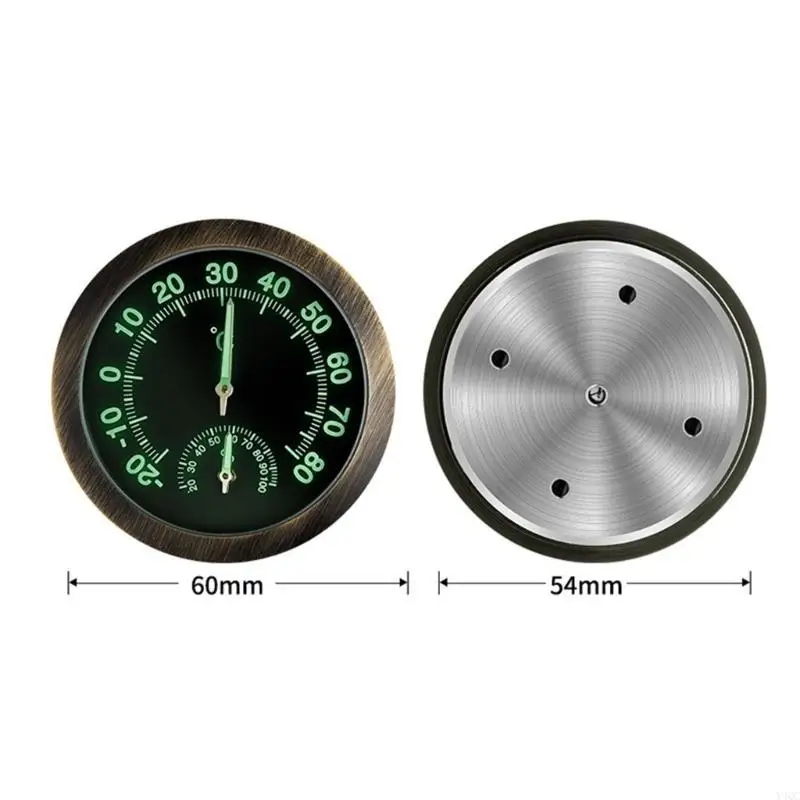 Portable Mini Noctilucent Car Thermometer Hygrometer Precise Temperature & Humidity Readings High Accuracy Thermometer Y4QC