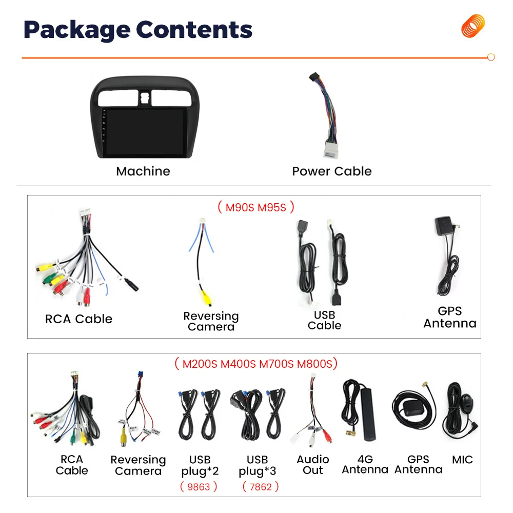 Radio samochodowe Navifly 9 cali z odtwarzaczem multimedialnym do Mitsubishi Mirage Attrage 2012-2019 GPS WiFi Bezprzewodowy Carplay Android Auto
