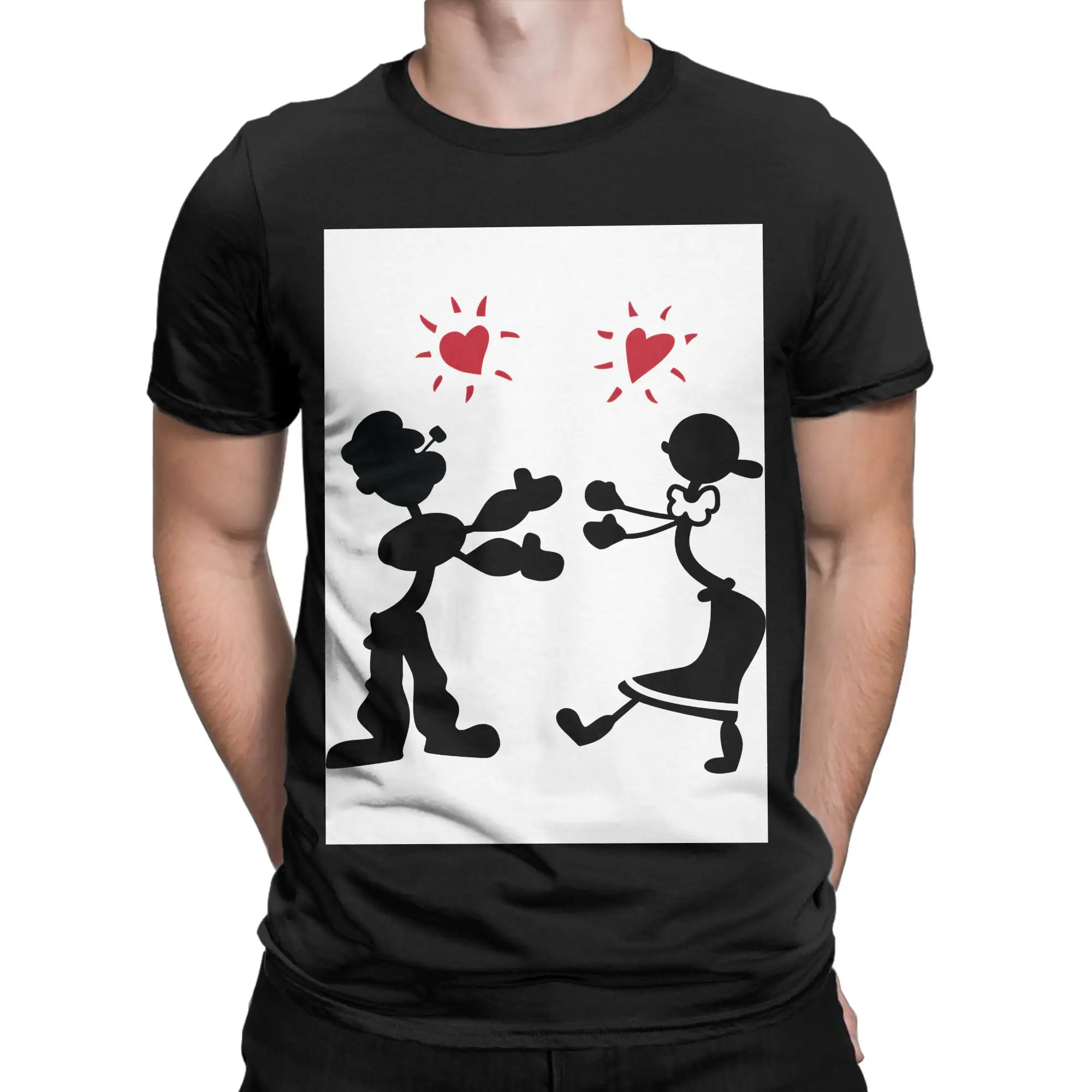 Camiseta de algodón 100% con diseño clásico de Popeye y Olive, camisetas de Popeye para hombre