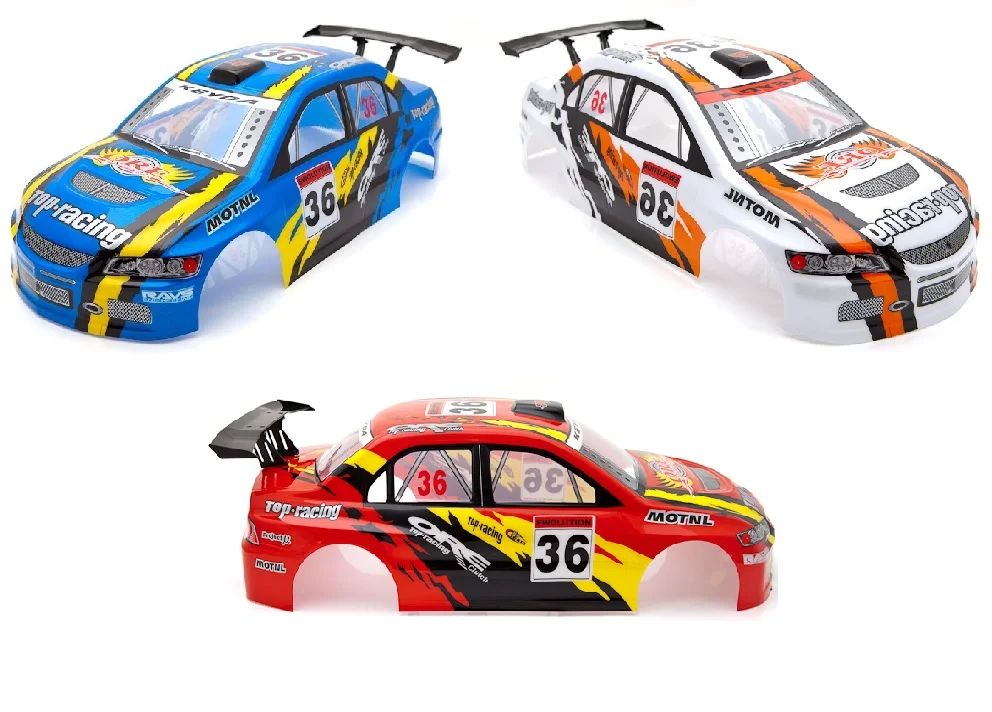 030 1-3pcs white+blue+red PVC painted body shell/Accessories for 1/10 R/C racing drift cars HSP 94123 190mm Width 260 wheelbase