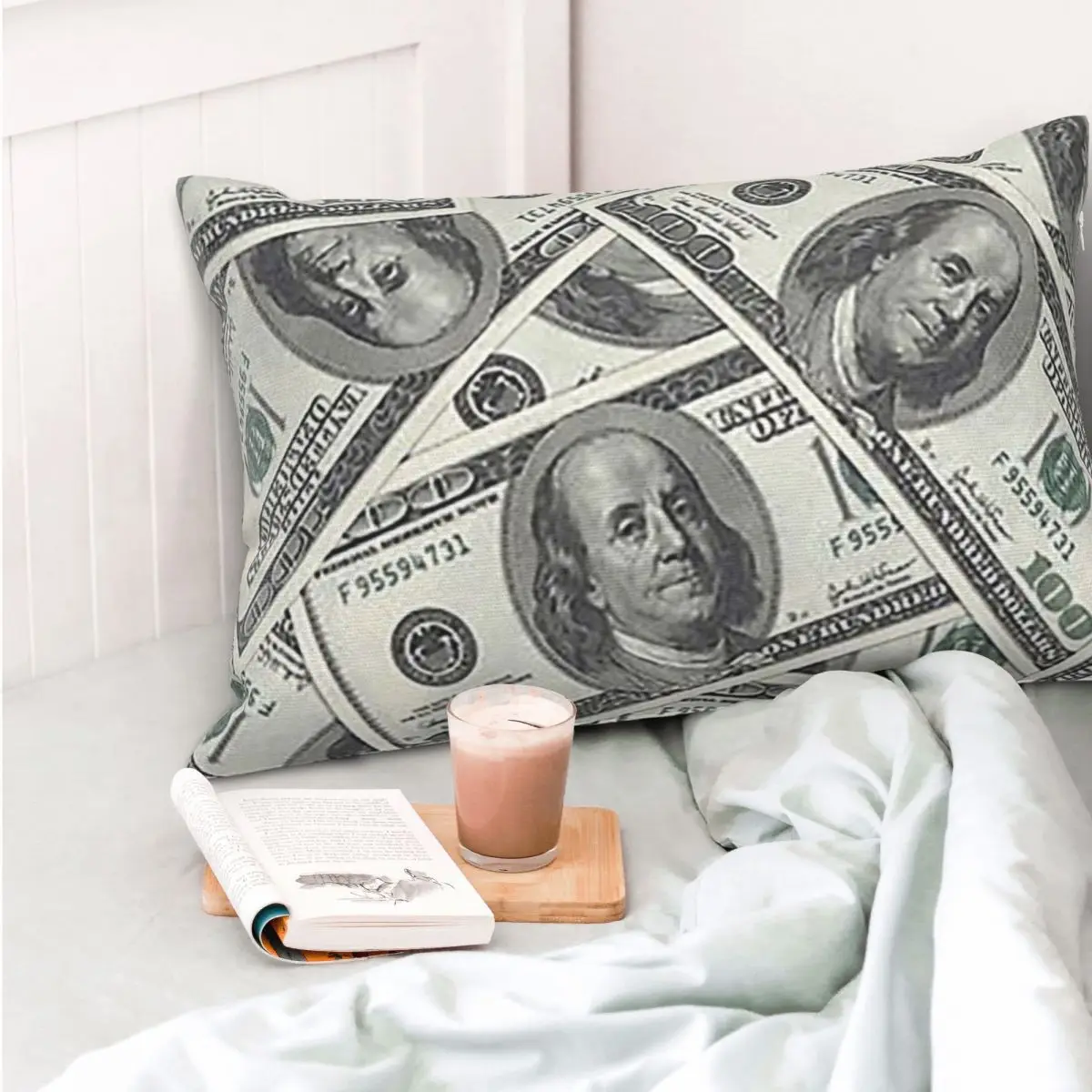 Rich Money Novelty Dollars Rectangle Pillowcase Cushion Cover Decor Bedroom Bed Home Comfort Throw Pillow