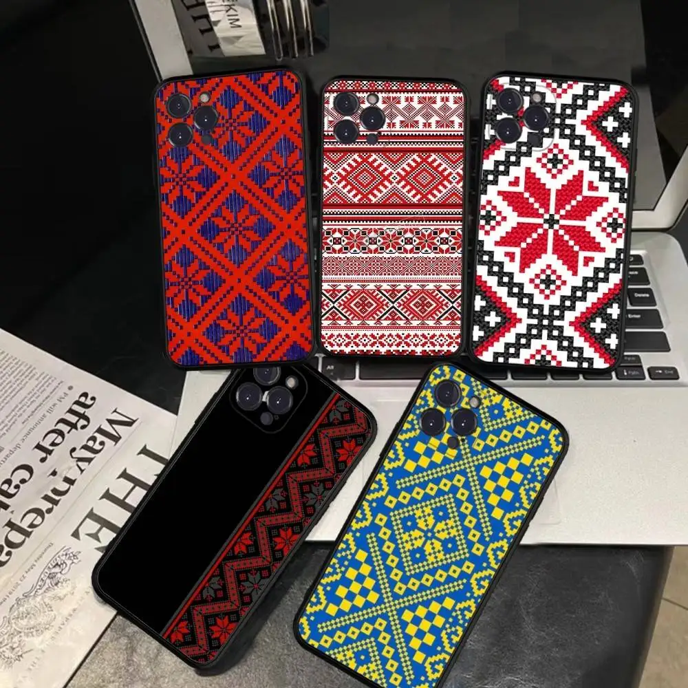

U-Ukraine Ornament Pattern Phone Case For IPhone 17 16 15 14 11 12 13 Mini Pro XS Max Plus Funda Shell