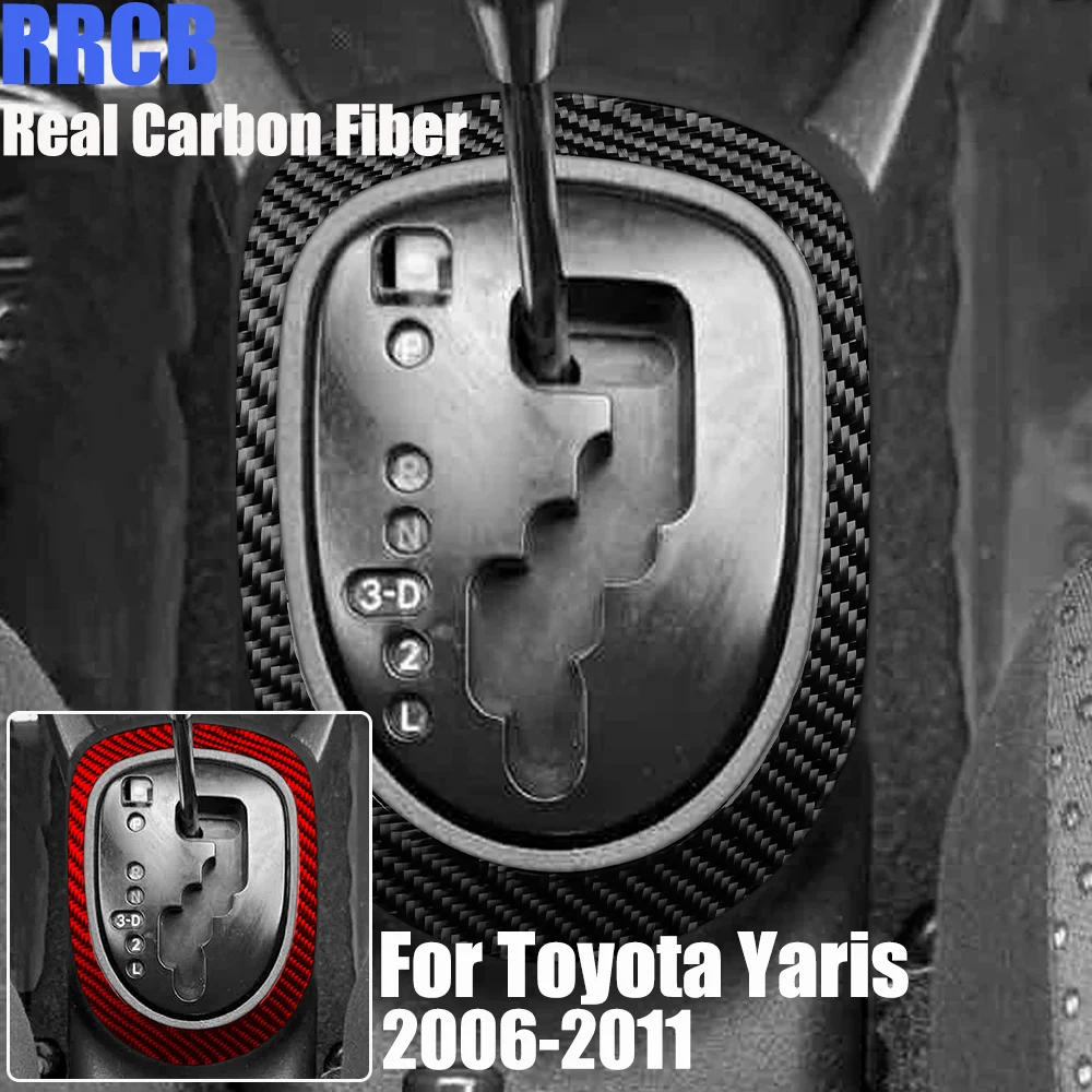 

Real Carbon Fiber Car Accessories Gear Surround Frame Trim Cover Soft Sticker For Toyota Yaris 2006 2007 2008 2009 2010 2011