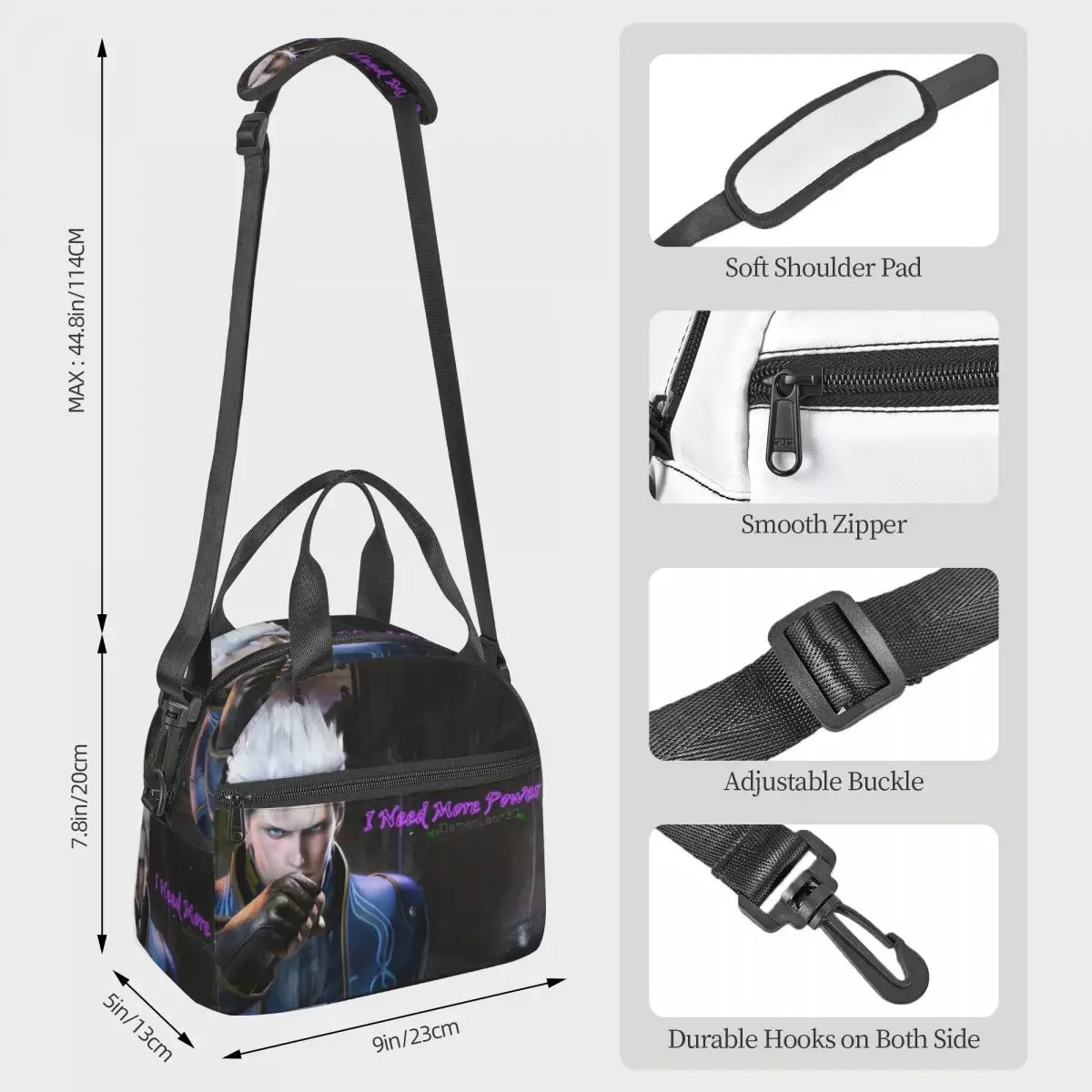 Vergil From The Devil May Cry Series Lunch Bags Bento Box Lunch Tote Resuable Picnic Bags Thermal Bag for Woman Student Office