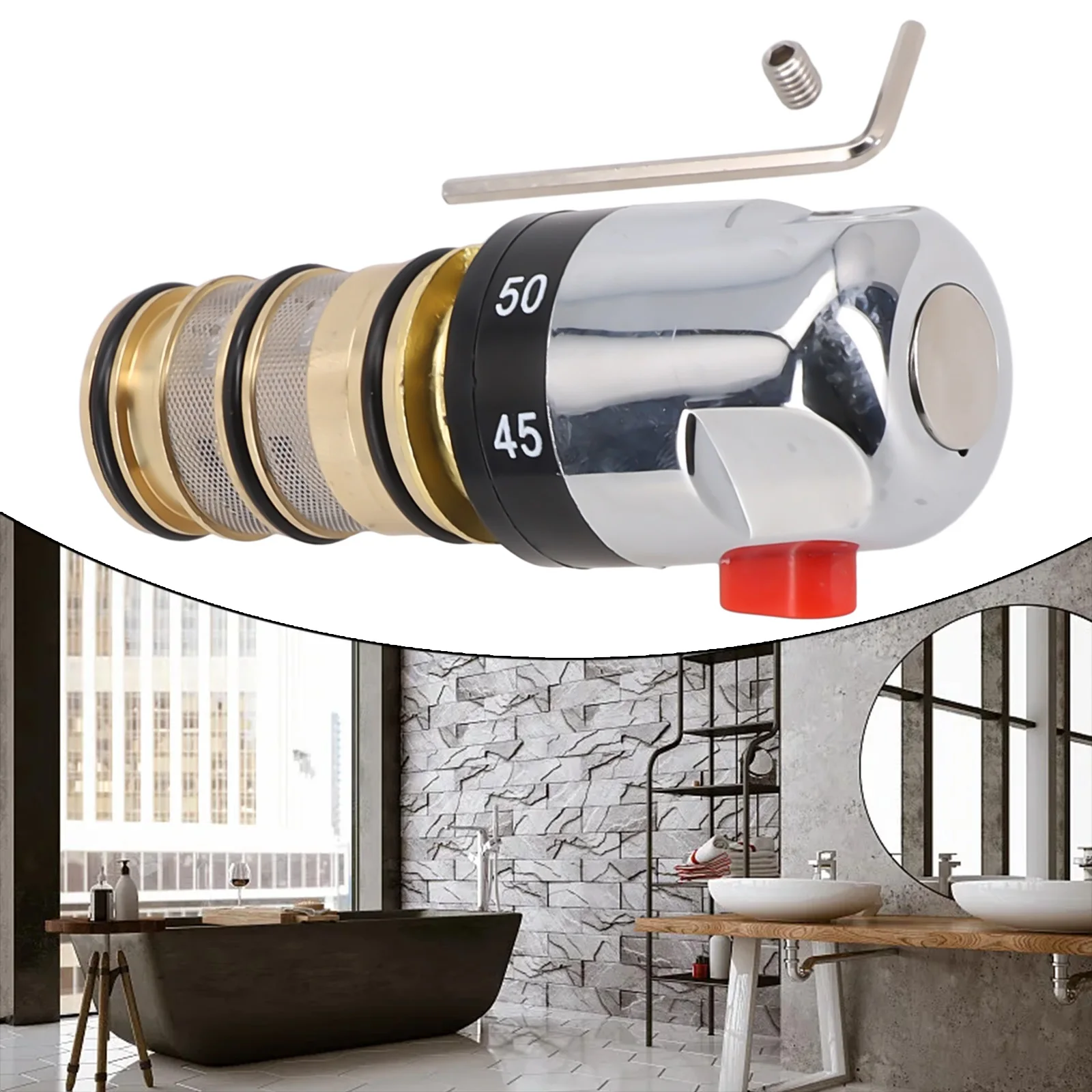 Thermostatic Mixing Valves Replacement Chrome Modern Constant Temperature Anti Scald Cartridge Valves For Bath Shower Mixer Taps