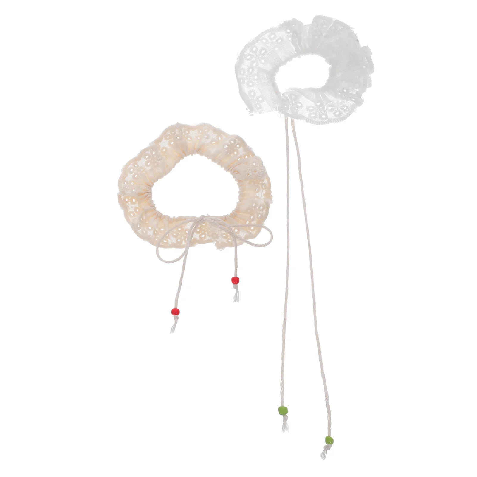 

4Pcs Vintage Lace False Collars Miniature 10-17cm Delicate Ruffled Collar Decorative Craft Accessories for Mini Dress Up