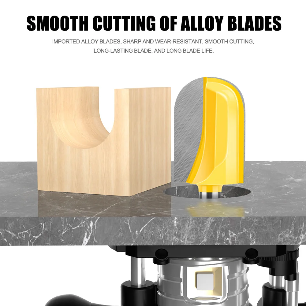 4pcs/lot 8mm Shank router bit carbide end mill tool Long Blade Round Nose Bit Core Box Router Bit