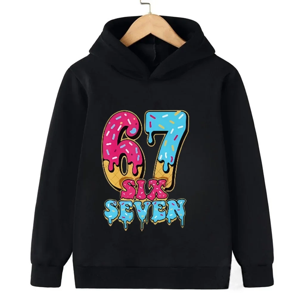

Hoodie 67 Kids + Skibidi Viral Meme Toddler Hooded Sweatshirt Fashionable and Fun Children's Comfortable Sweatshirt Hoodie