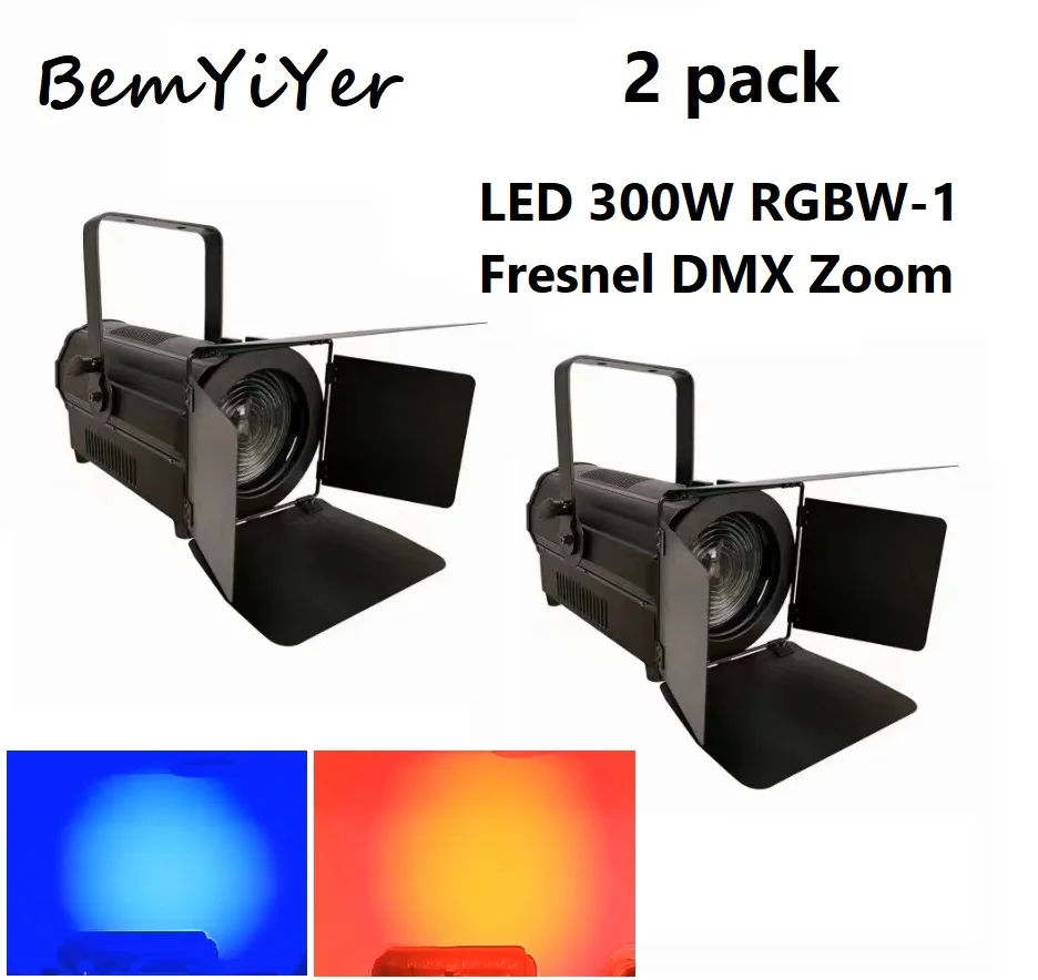 

2ack BemYiYer Color LED 300W Fresnel spot light RGB+5600k DMX Zoom for film studio theater stage lighting