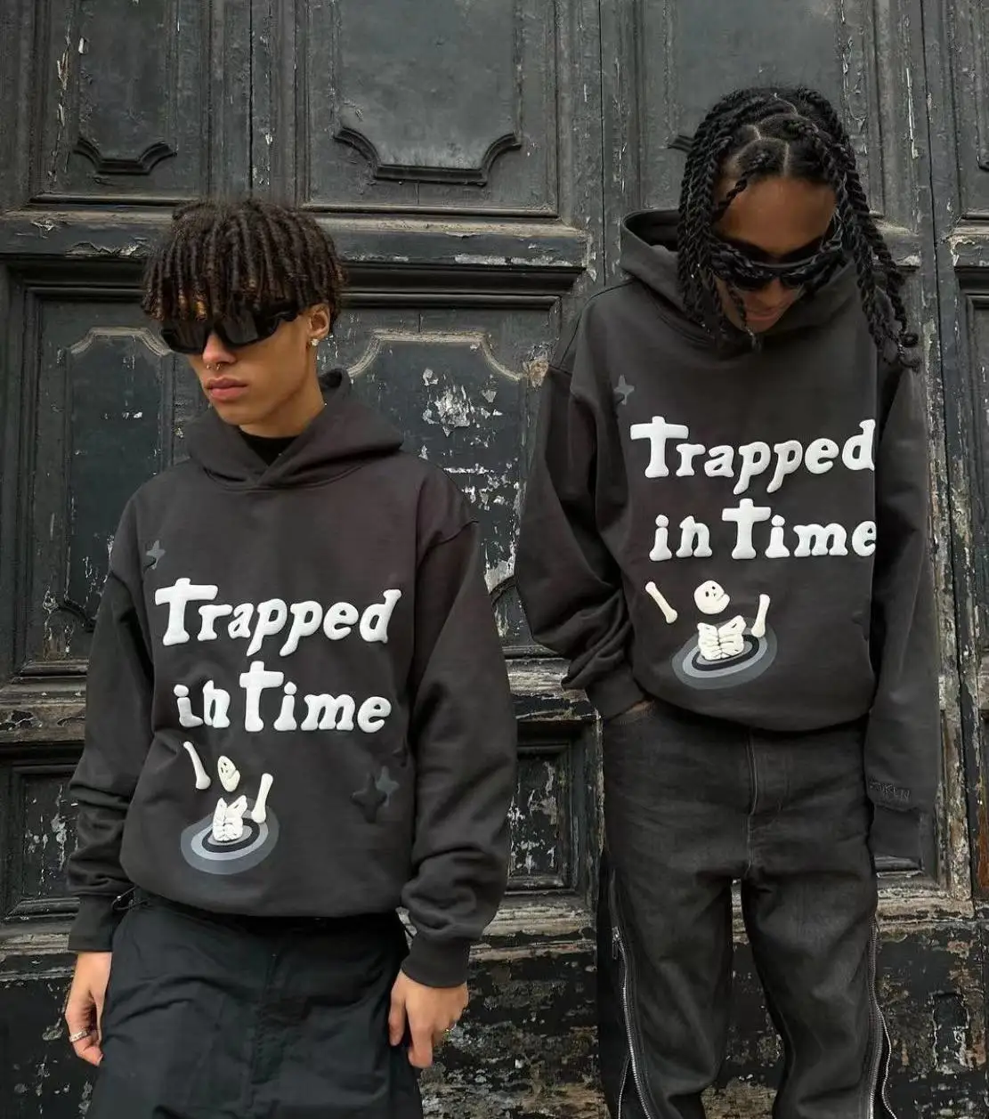 Hooded Jacket Travis Scott Hip Hop Street Time Swirl Foaming Graffiti Print Letter Hoodie Sweatshirt Y2K Retro Casual Jacket