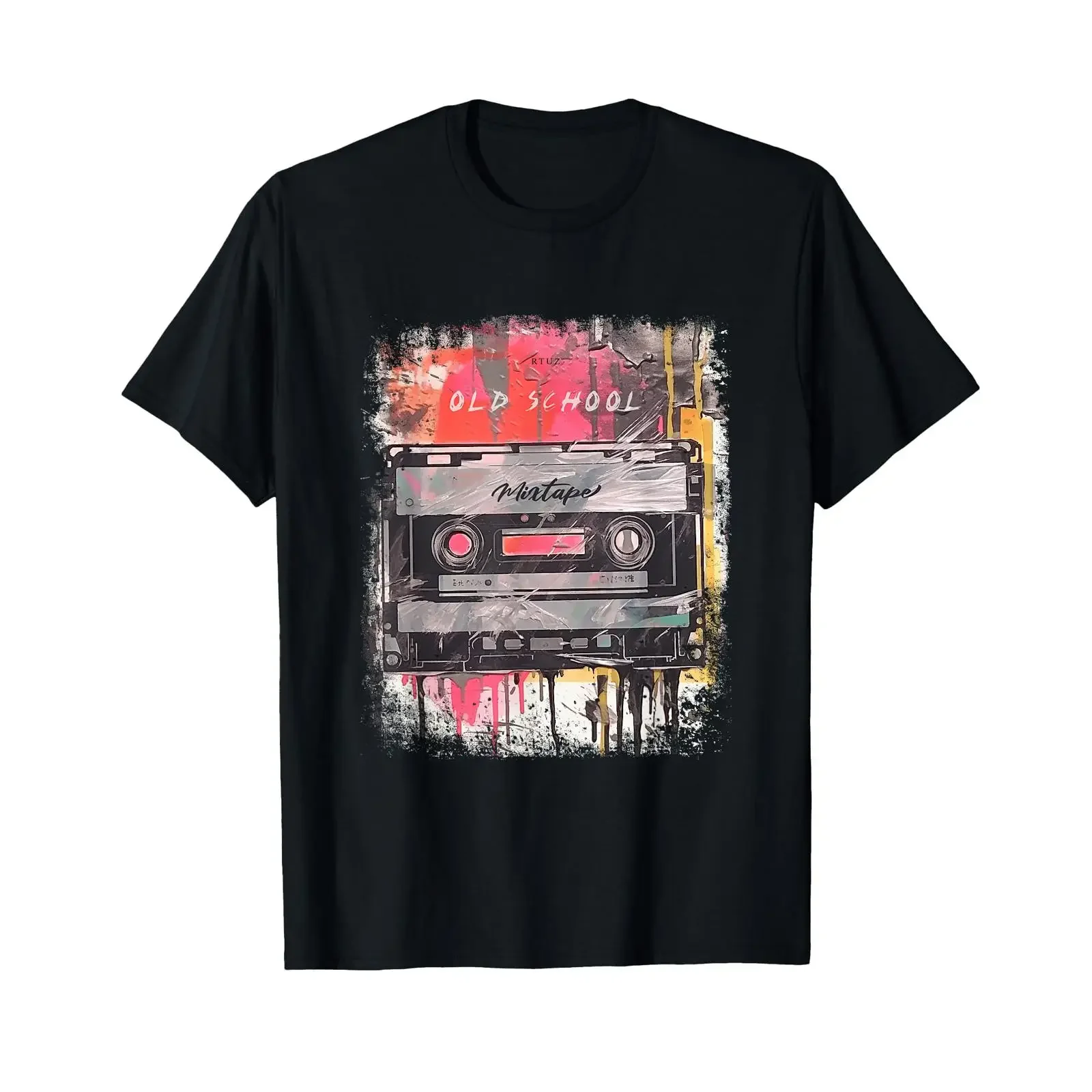 Y2K Streetwear Fashion Old School Music Tape Cassette Mixtape T Shirt vintage Washed Top For Everyday Wear fashion streetwear