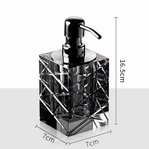 Modern Minimalist Crystal Glass Container Luxury Bathroom Pump Dispenser Skincare Lotion Storage Empty Bottle
