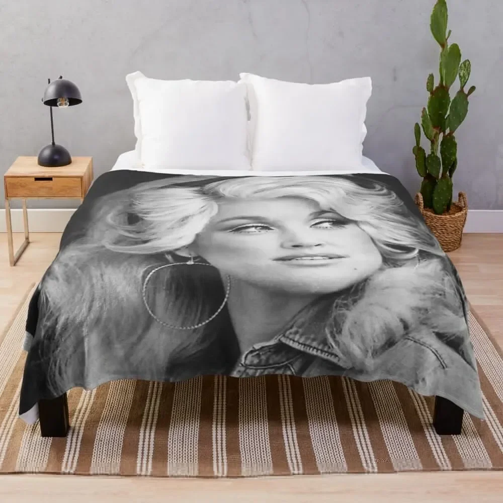 

Dolly Parton Photo Throw Blanket Summer Multi-Purpose Flannel Fabric Blankets