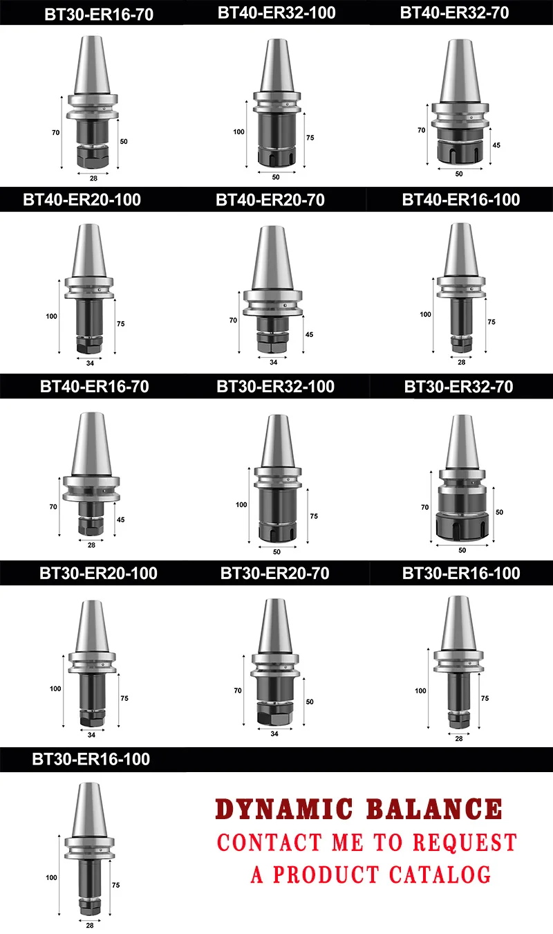 2026BBT40 Double-sided Lamination Tool Holder High-precision ER Tool Holder Dynamic Balance CNC Machining Center CNC Tool Holder