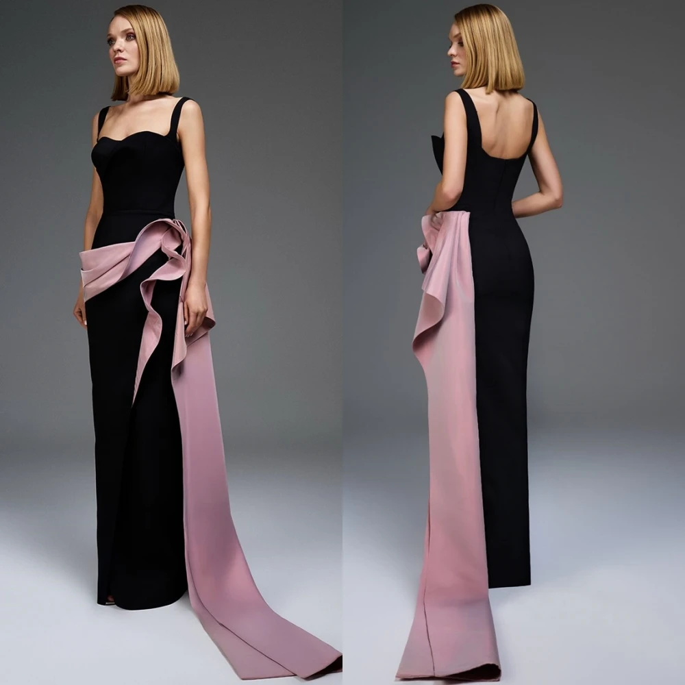 

Customized Graceful Spaghetti Straps Evening Dress Exquisite Sleeveless Prom Dresses Delicate Jersey Special Occasion Gowns