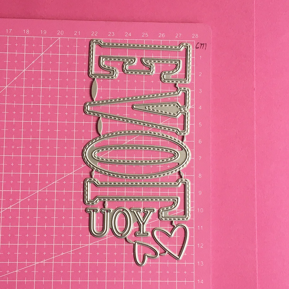 LOVE YOU with hearts Scrapbooking Cutting Dies Yiwu market clearance hot sale DIY Paper gift Card Making metal craft album