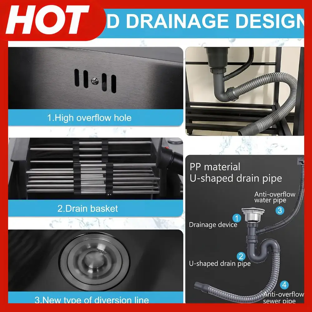 

Мойка из нержавеющей стали с краном для холодной и горячей воды, шлангами и сливным комплектом, одинарная чаша для кухни, ванной комнаты, гаража