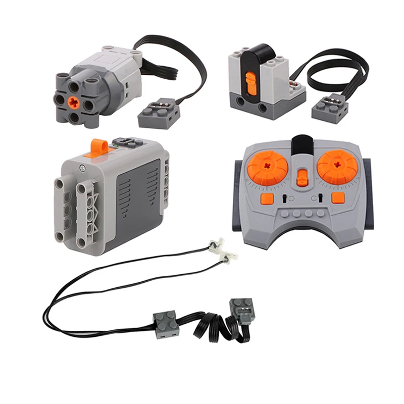 Technical Power Functions Parts Servo L Motor IR Speed Remote Control Receiver Battery Box MOC Car Building Blocks Kids Toys