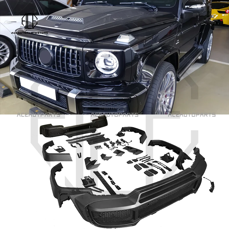 BETTER Car Bumpers For Mercedes Benz G Class W464 G500 G550 G63 Upgrade into Brabu Style Wide Bodykit 2019- UP