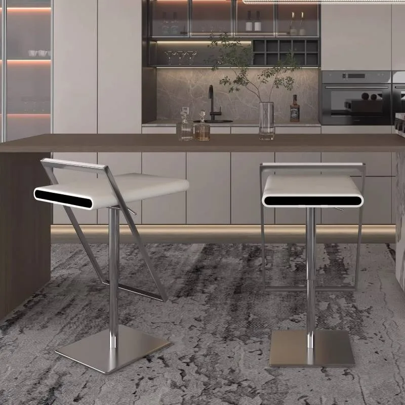 Metal Modern Bar Chairs Minimalistic High White Designer Swivel Bar Chairs Nordic Bistro Adjustable Sillas Para Barra Furniture