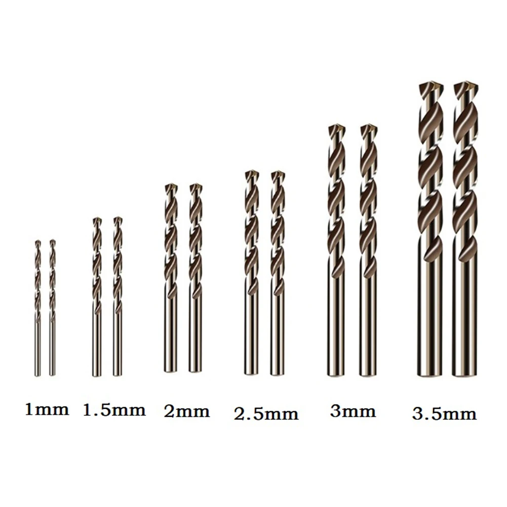 12pcs 1-3.5mm HSS M35 Cobalto Revestido Torção Broca Conjunto Auger Broca Núcleo Para Madeira/Metal Perfuração Buraco Cortador de Ferramentas Elétricas