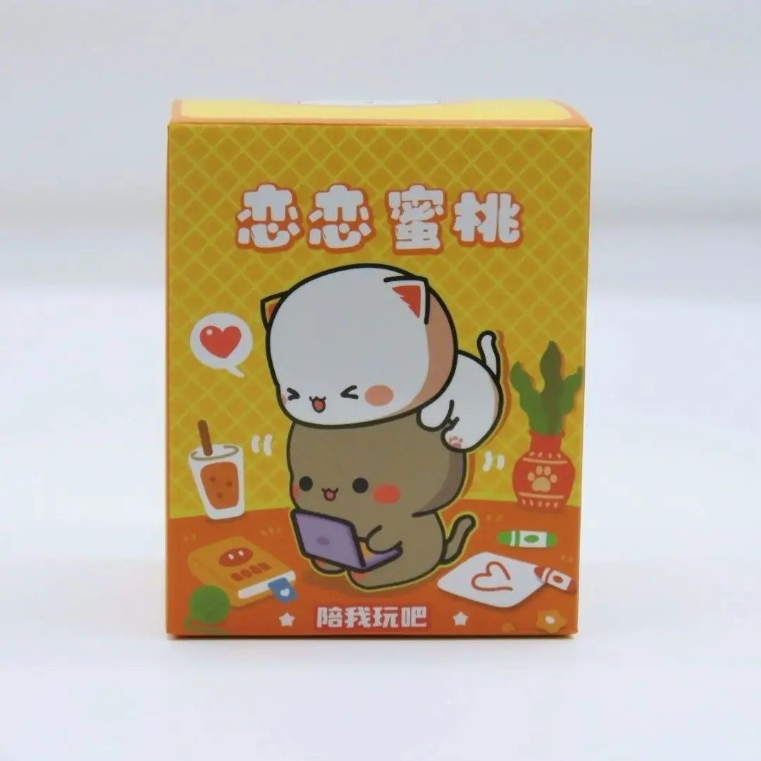 Kawaii Mitao Cat Serie 4 Caja Sorpresa Cuarta Generación Love Like Peach Figura de Acción Adorable Adorno Coleccionable para Coche, Oficina y Escritorio
