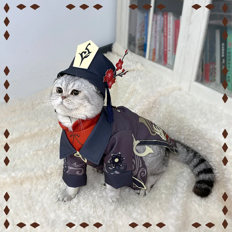 Genshin Impact Hutao Pet Clothes Cat Cute Liyue Past Hall Leader HuTao Dog Clothes Game Dressing