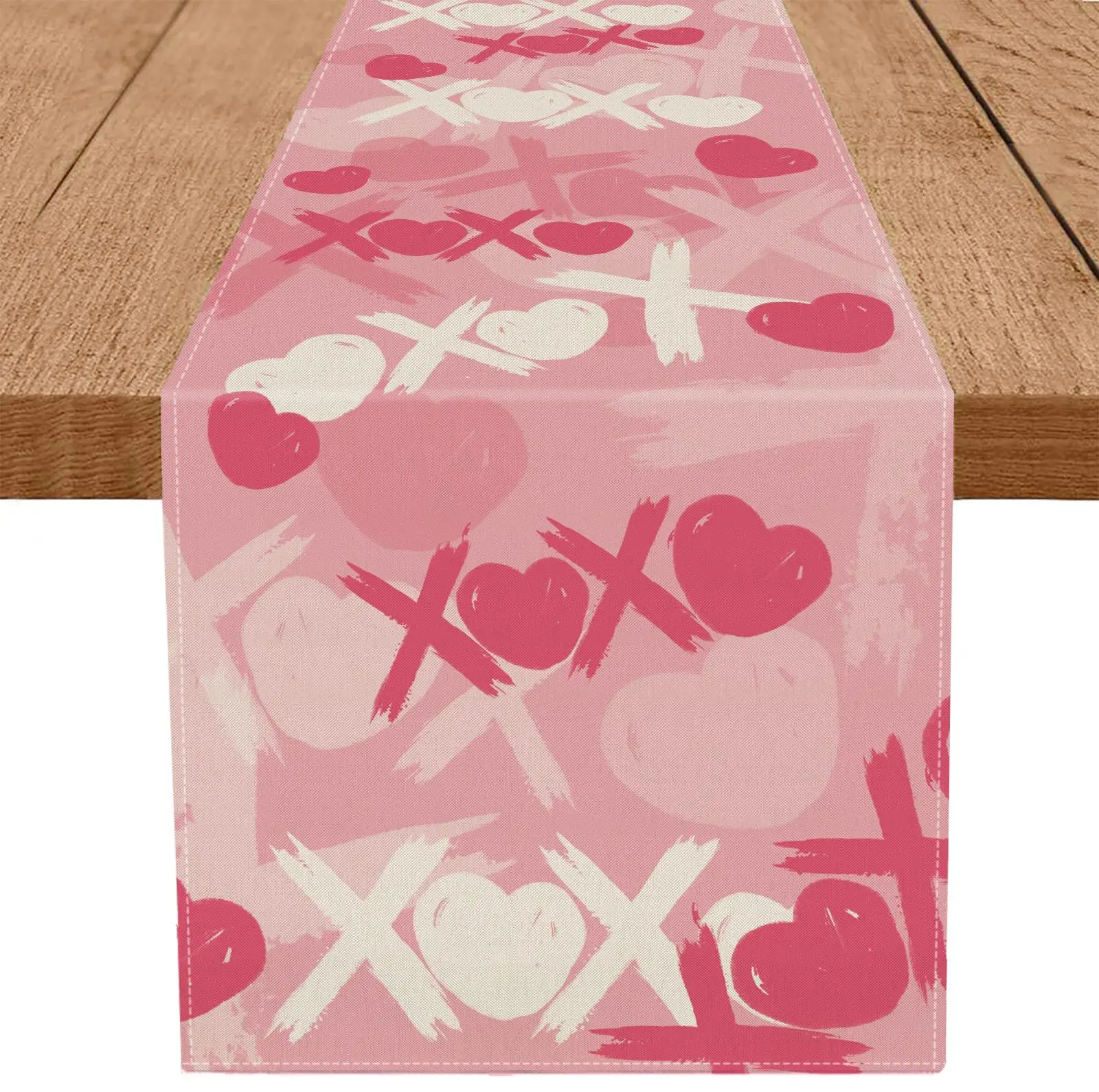 

День святого Валентина XOXO Розовая дорожка для стола с сердечком - Праздничная годовщина Кухня Столовая Домашний декор